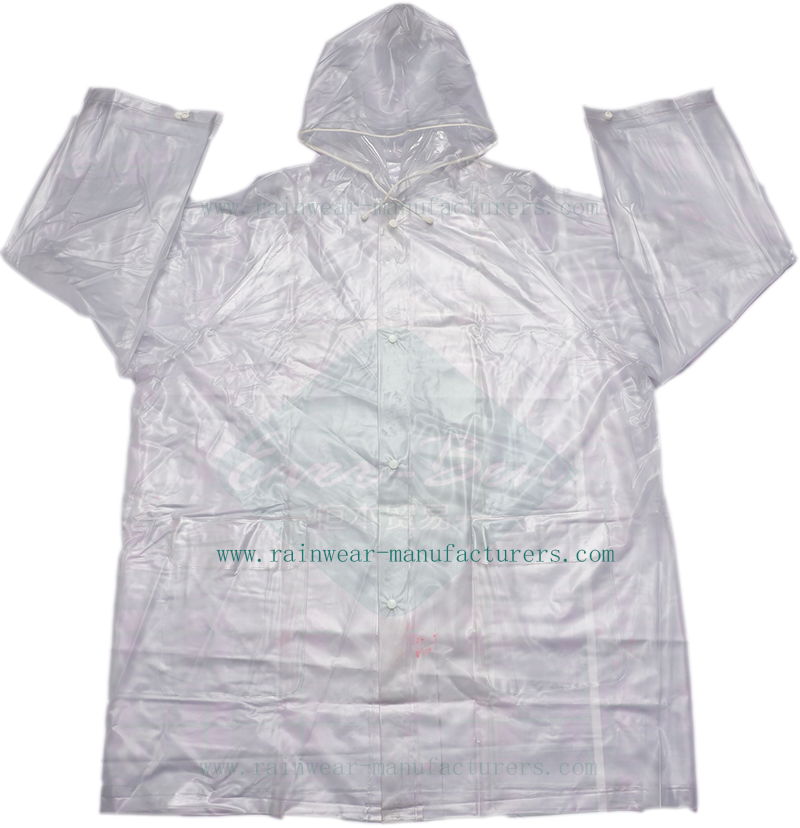 Clear Raincoat 001-Reusable PVC Rain Jacket