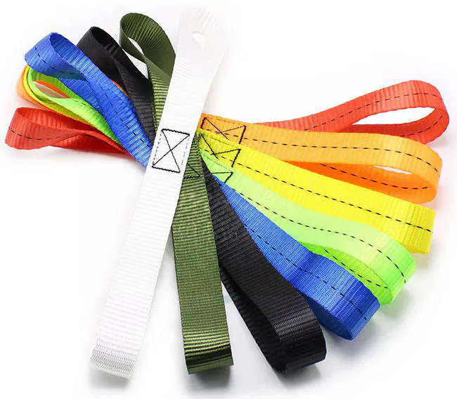 Eight coloured sewn loops expose finished length, return overlap and box-X stitching placement