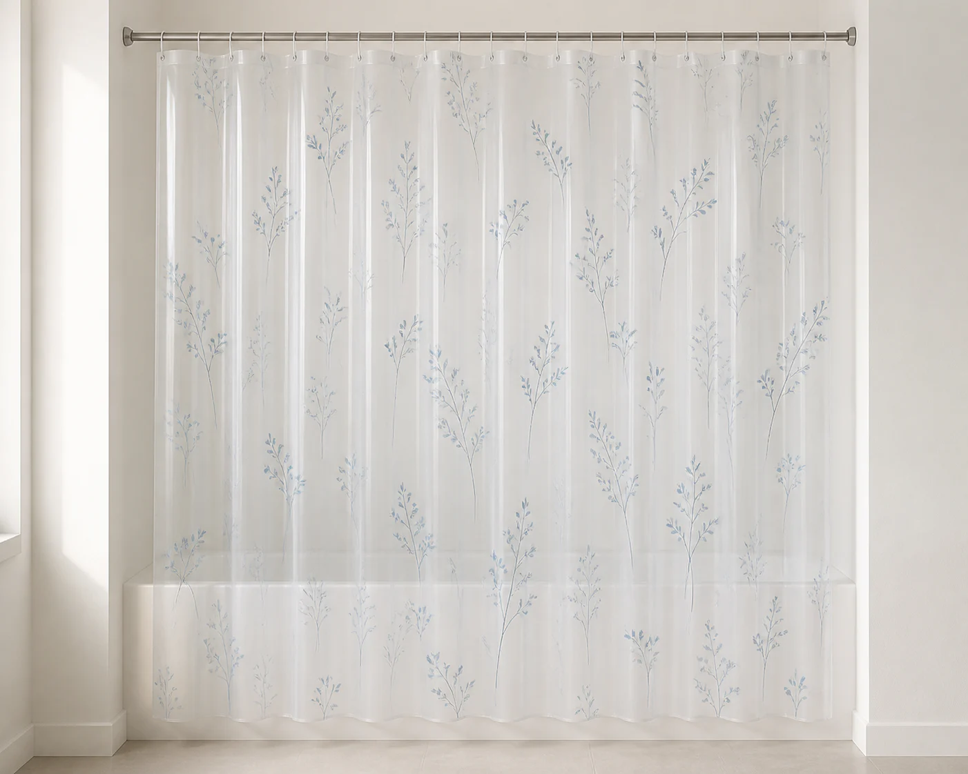 Complete original botanical-pattern curtain for comparing decoration as a separate decision.