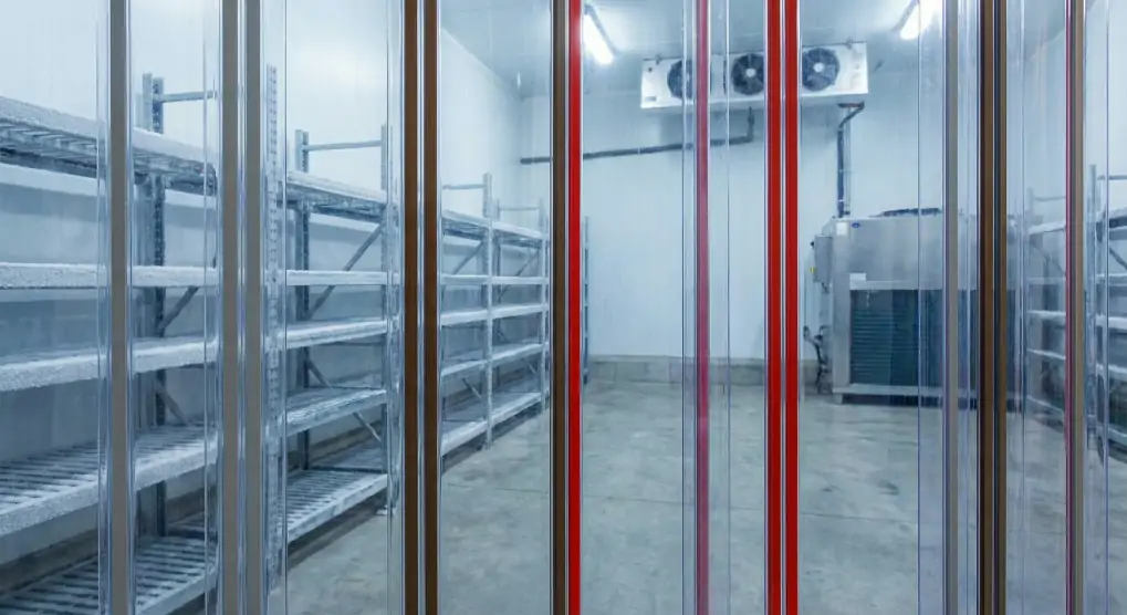 Industrial Magnetic PVC Door Curtains in Warehouse